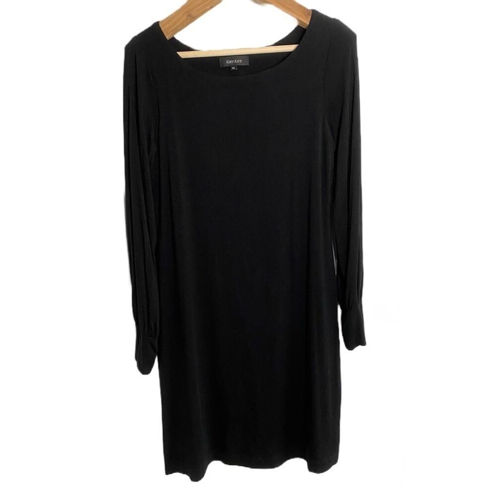 Karen Kane Women's Black Shift Midi Dress with Split Sleeves - XL